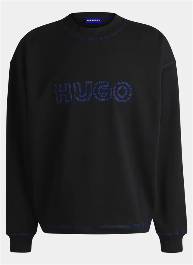 Hugo Blue Nitlogolong Crew Neck